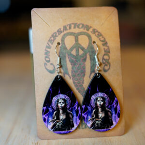 Purple Fire Witch Earrings